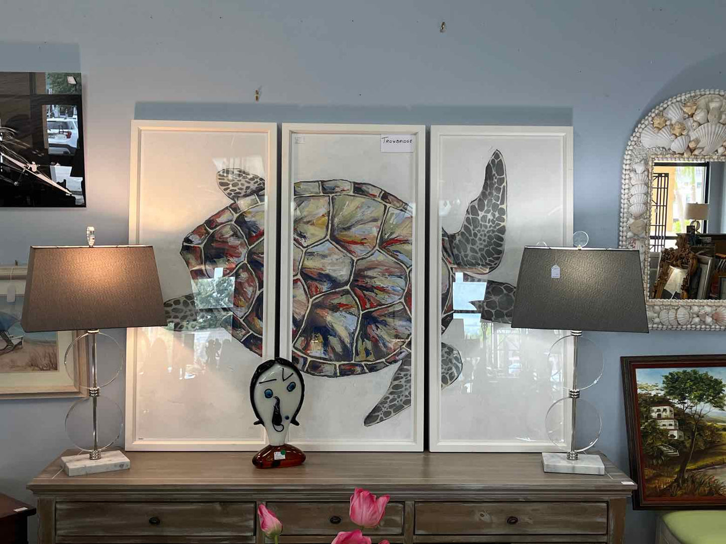 Trowbridge Gallery Turtle Triptych – 3 Piece Coastal Wall Art