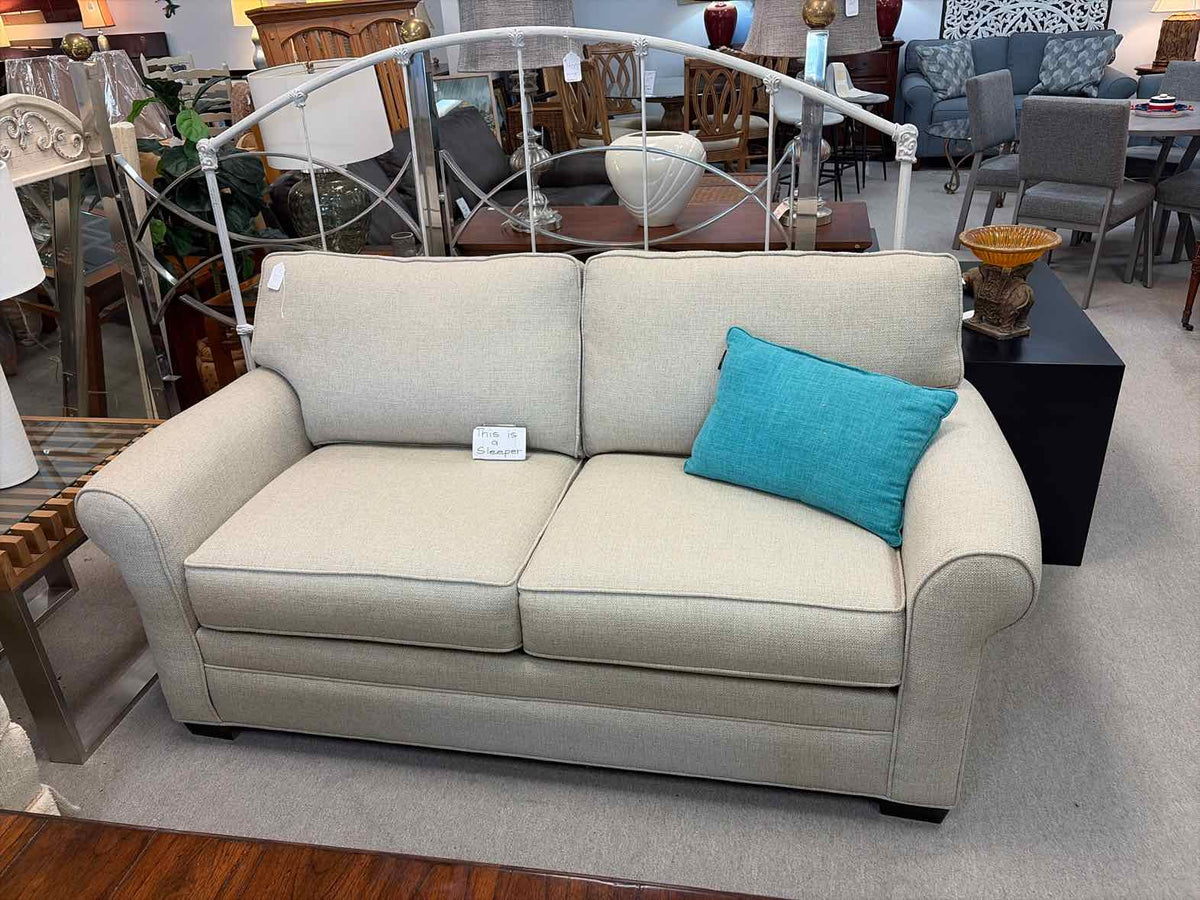 Cindy Crawford Beige Sleeper Sofa – Upholstered Sofa Bed