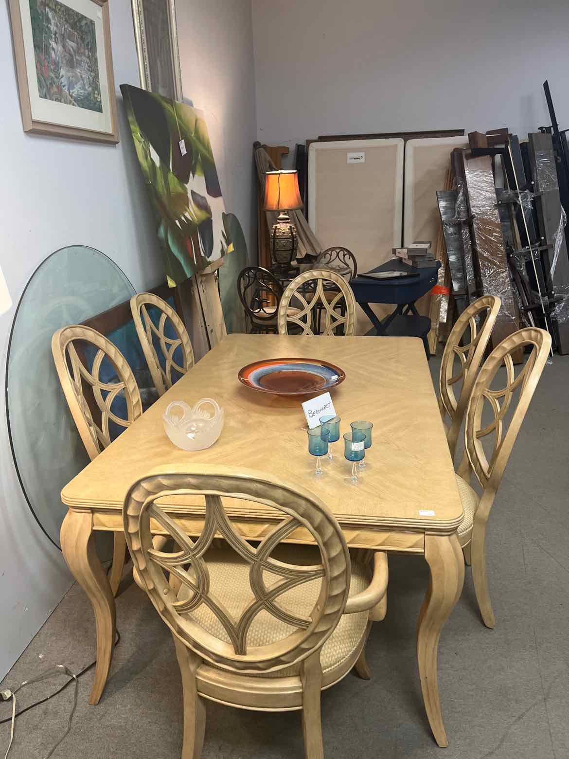Bernhardt Light Wood Dining Table – 6 Chairs