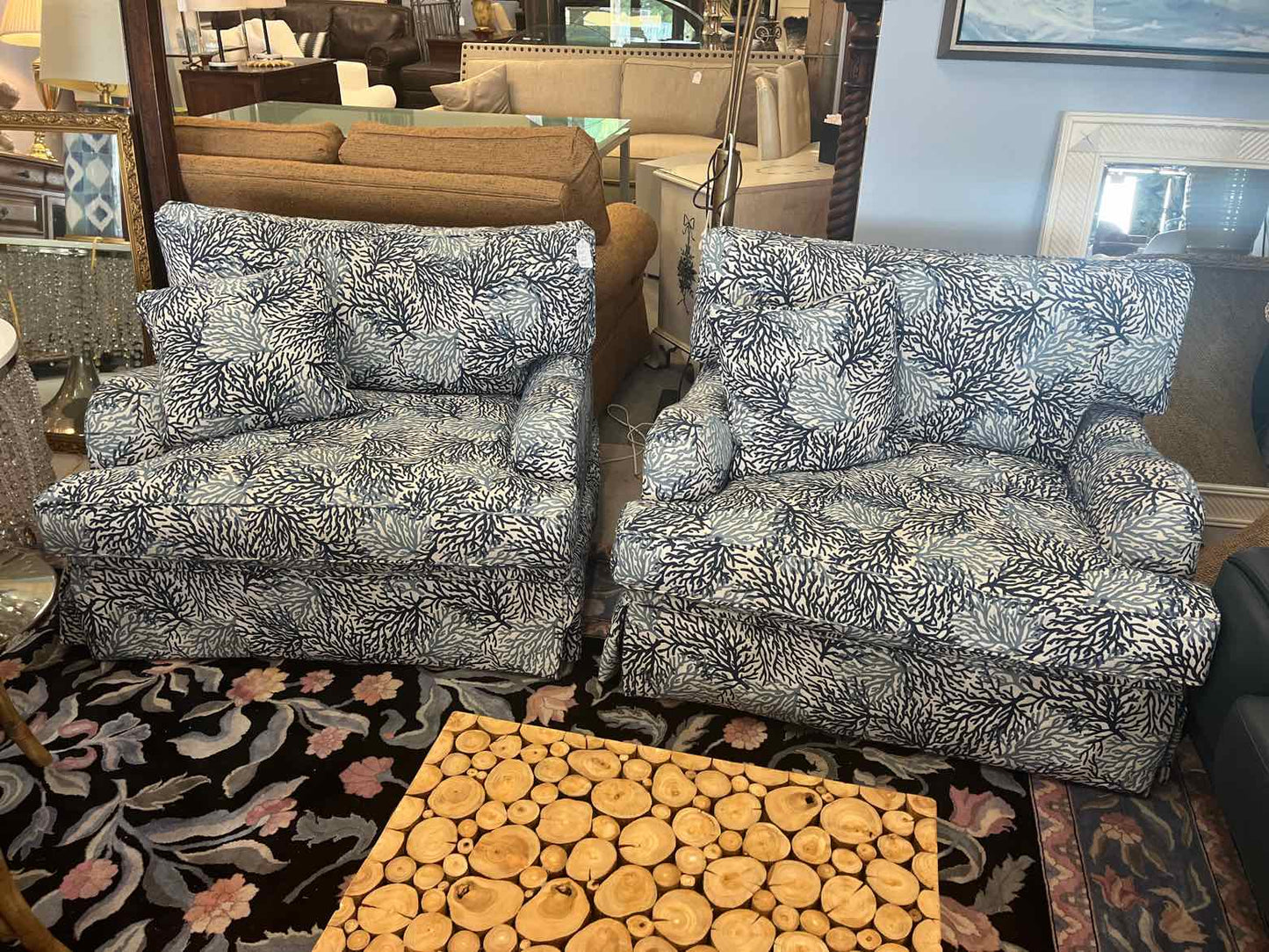 Custom Made Coastal Living Room Chairs – Pair