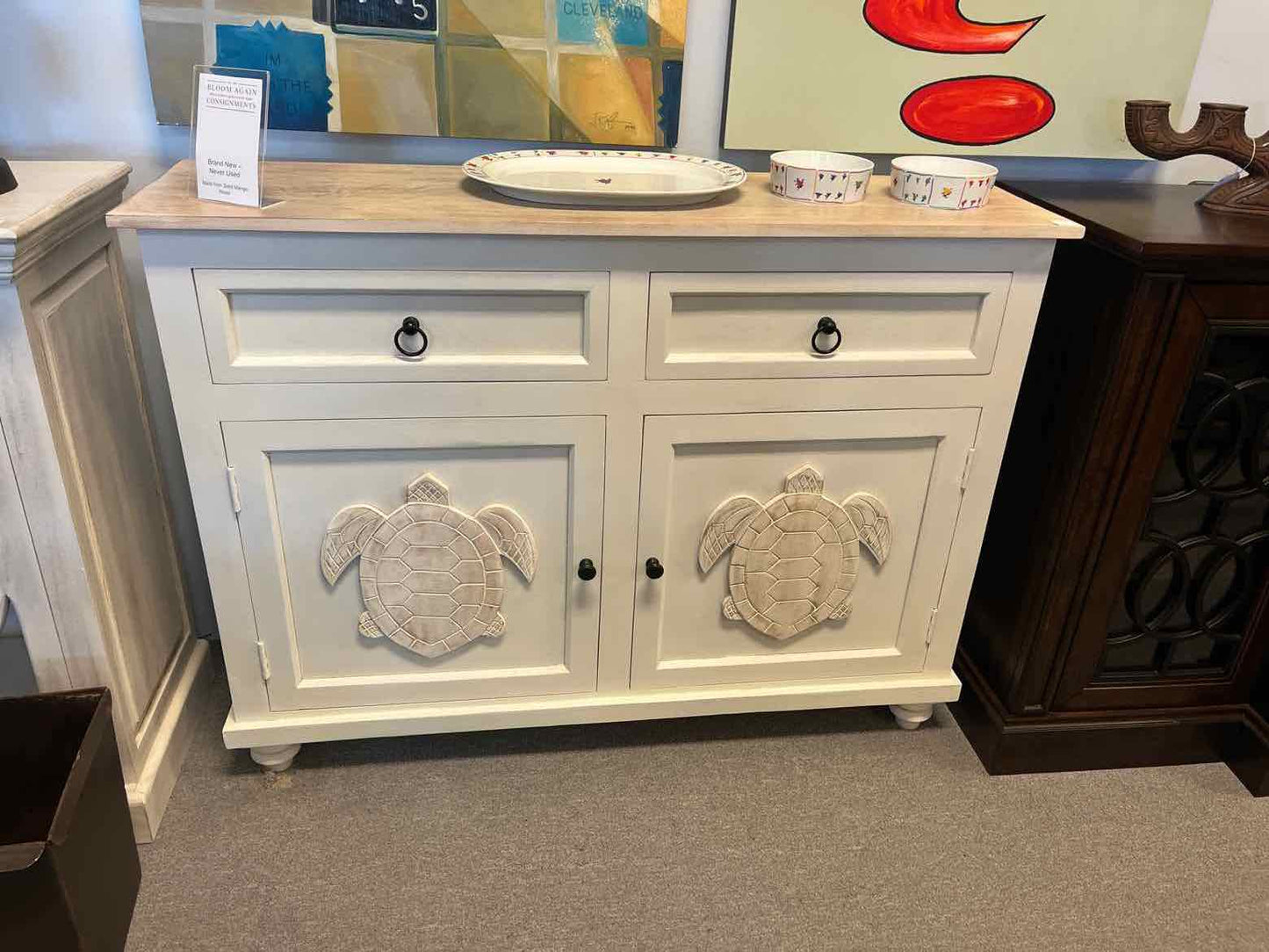 "New" Slim Turtle Mango Wood Console