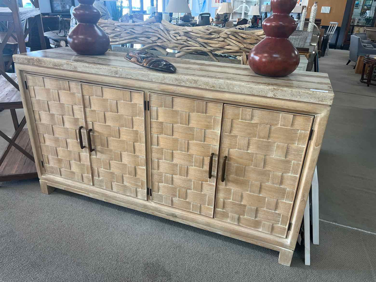 Tommy Bahama Stone Top Buffet – 4 Door Cabinet