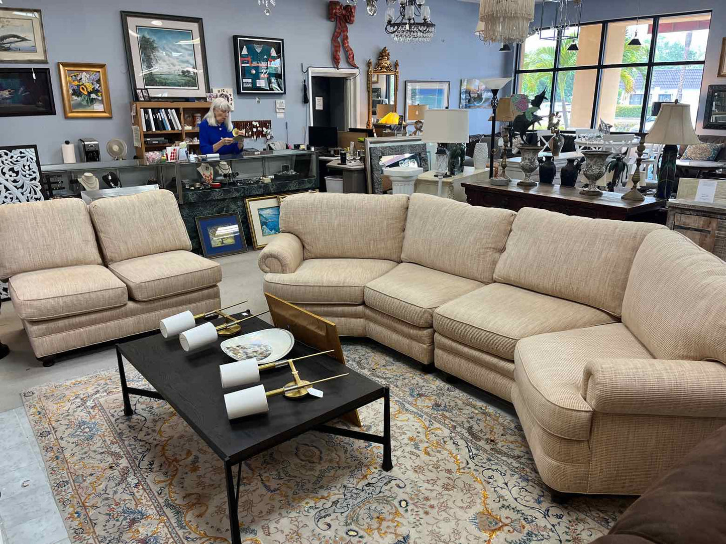 Sherrill 3 Piece Sectional Sofa – Beige
