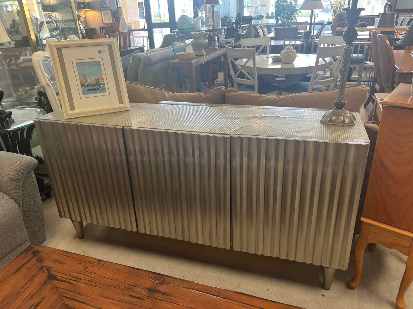 Metal Clad Console Cabinet – Solid Wood Interior