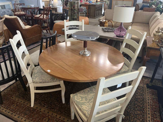 Pottery Barn White Wood Dining Chairs (Set of 4)