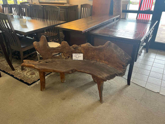 Solid Teak Root Bench – Natural Wood Accent Bench