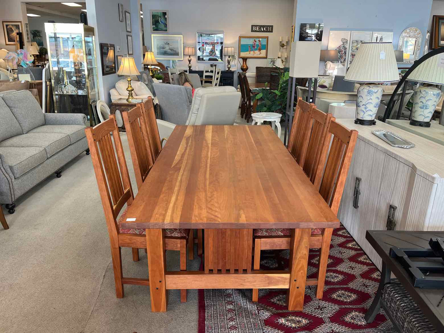 Solid Rosewood Rectangular Dining Table – 6 Chairs
