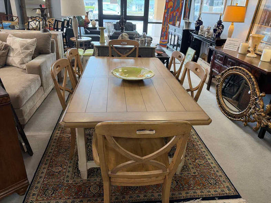 Panama Jack Solid Wood Dining Table & 6 Chairs