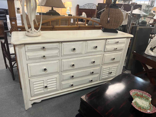 White Distressed Dresser – Coastal Style
