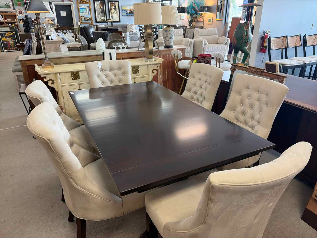 Ethan Allen Black Rectangular Dining Table with Leaves