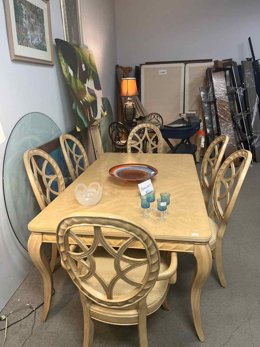 Bernhardt Light Wood Dining Table – 6 Chairs