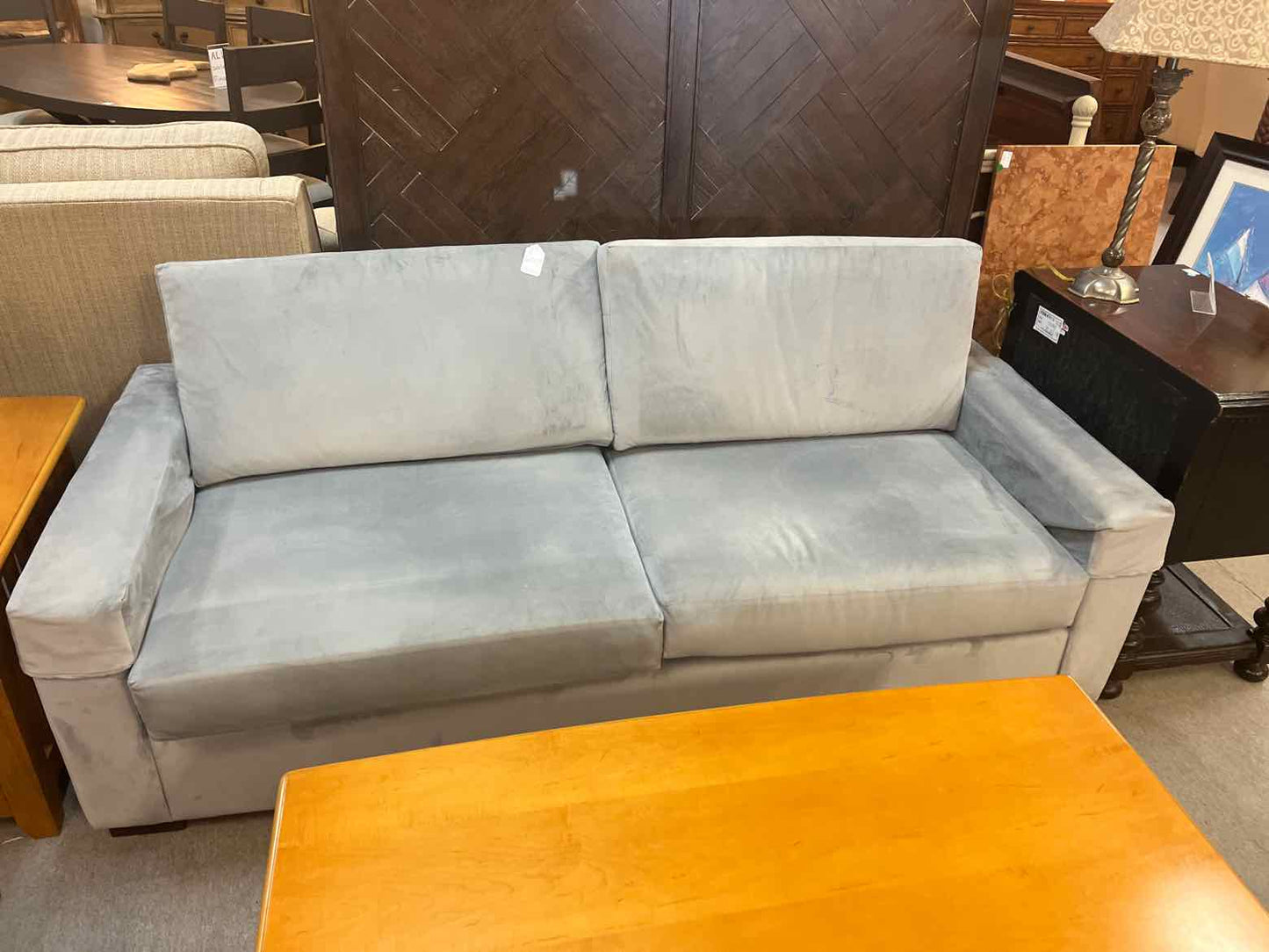 Light Gray Fabric Sofa – 2 Cushion