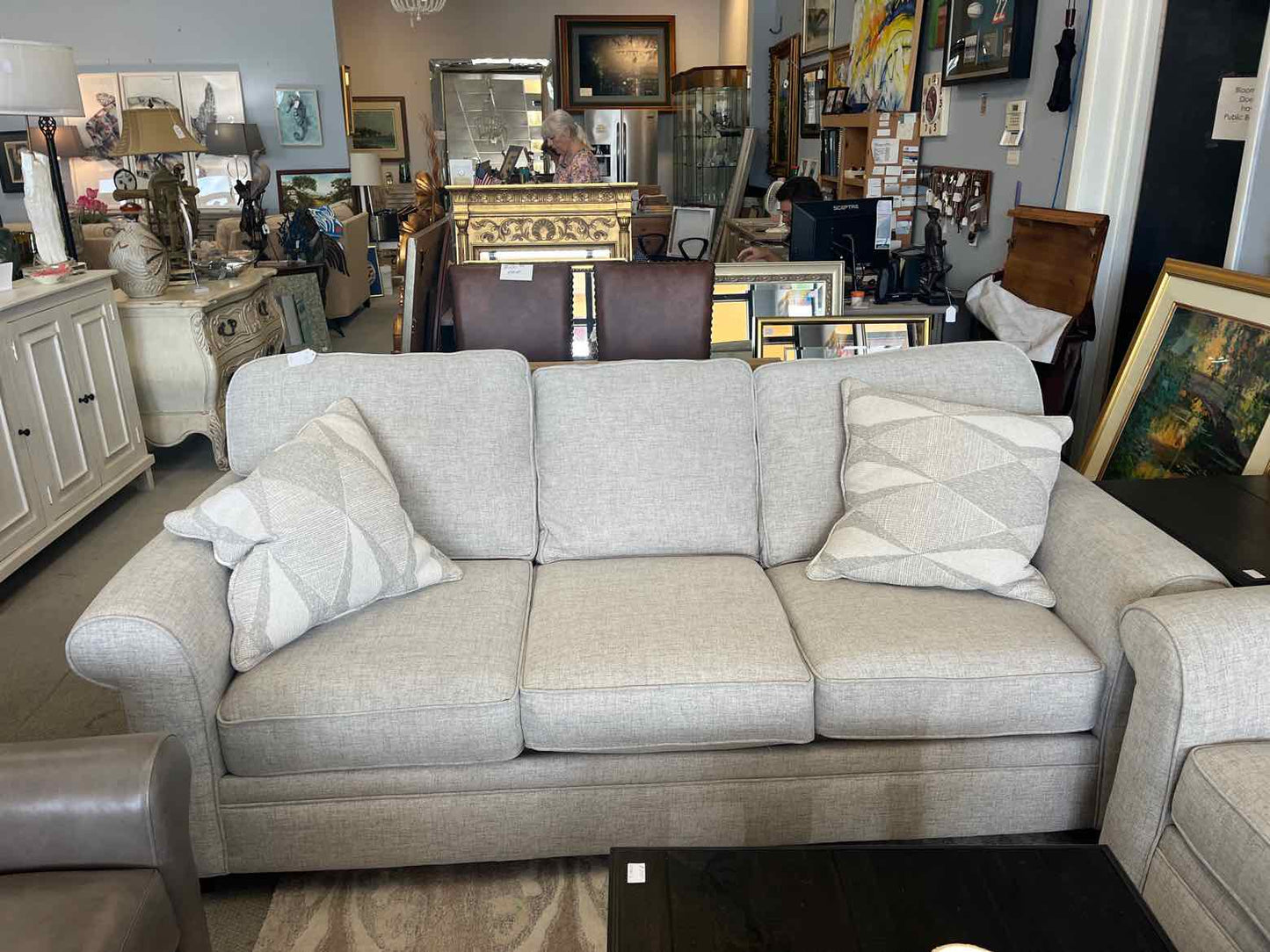 Havertys Gray Sofa – Living Room Couch