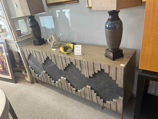 Bassett Gray Console Cabinet – Magnetic Doors