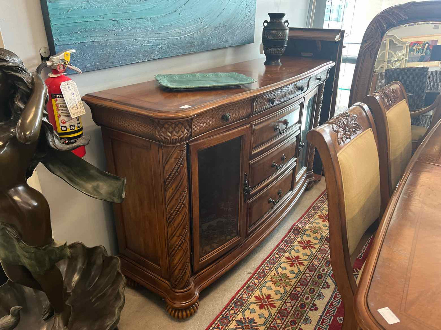 Havertys Natural Wood Buffet – Dining Storage Cabinet