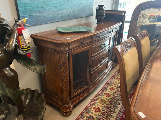 Havertys Natural Wood Buffet – Dining Storage Cabinet