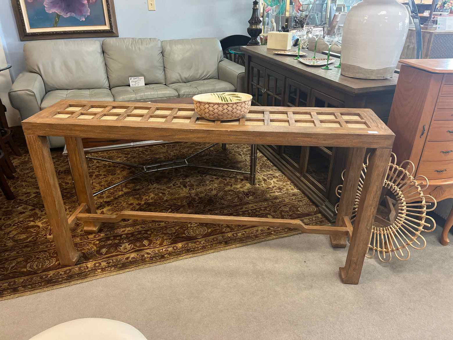 Slim Rustic Farmhouse Console Table – Entryway Storage Cabinet