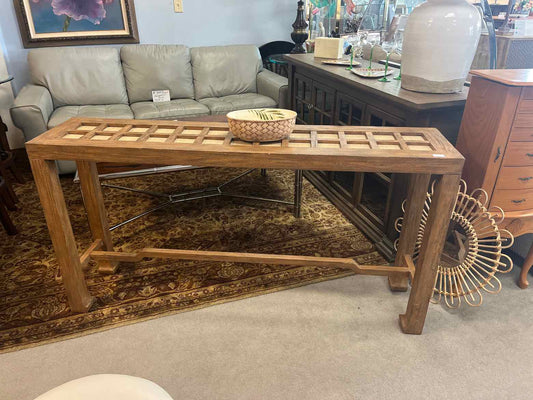 Slim Rustic Farmhouse Console Table – Entryway Storage Cabinet
