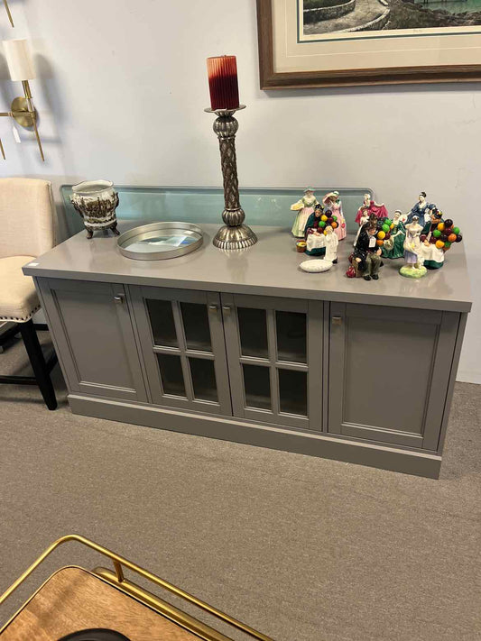 Gray Media Cabinet – TV Stand Storage Console