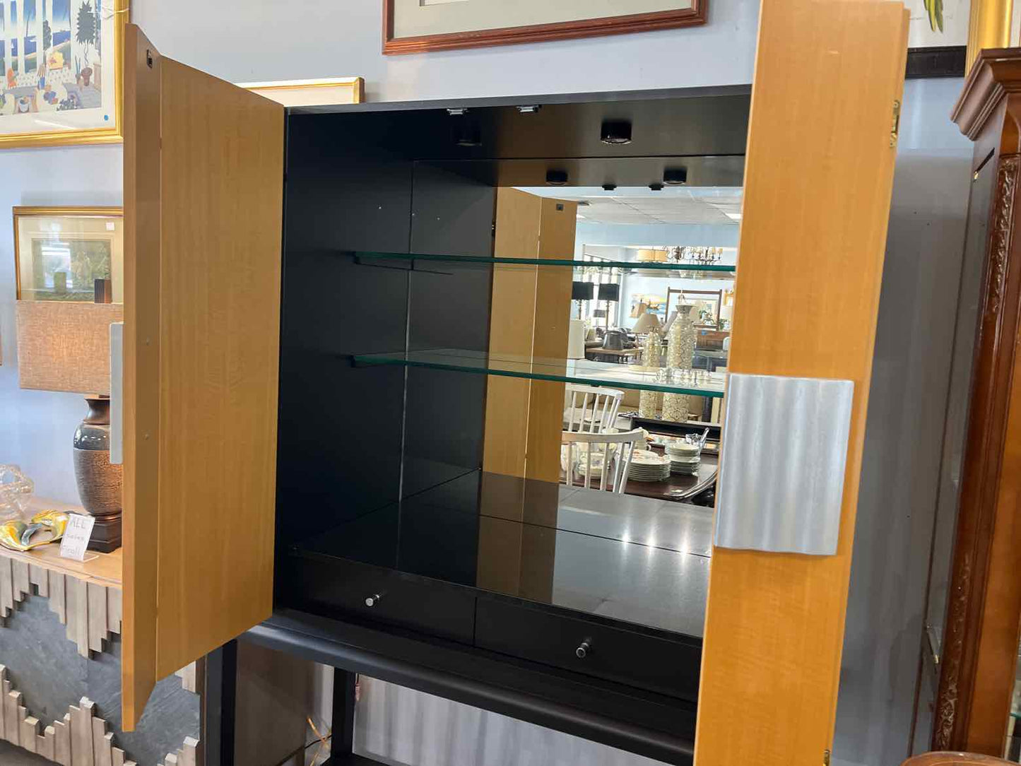 Custom Bar Cabinet – Hinged Doors with Drink Storage