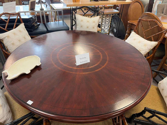 Tommy Bahama Round Dark Wood Dining Table