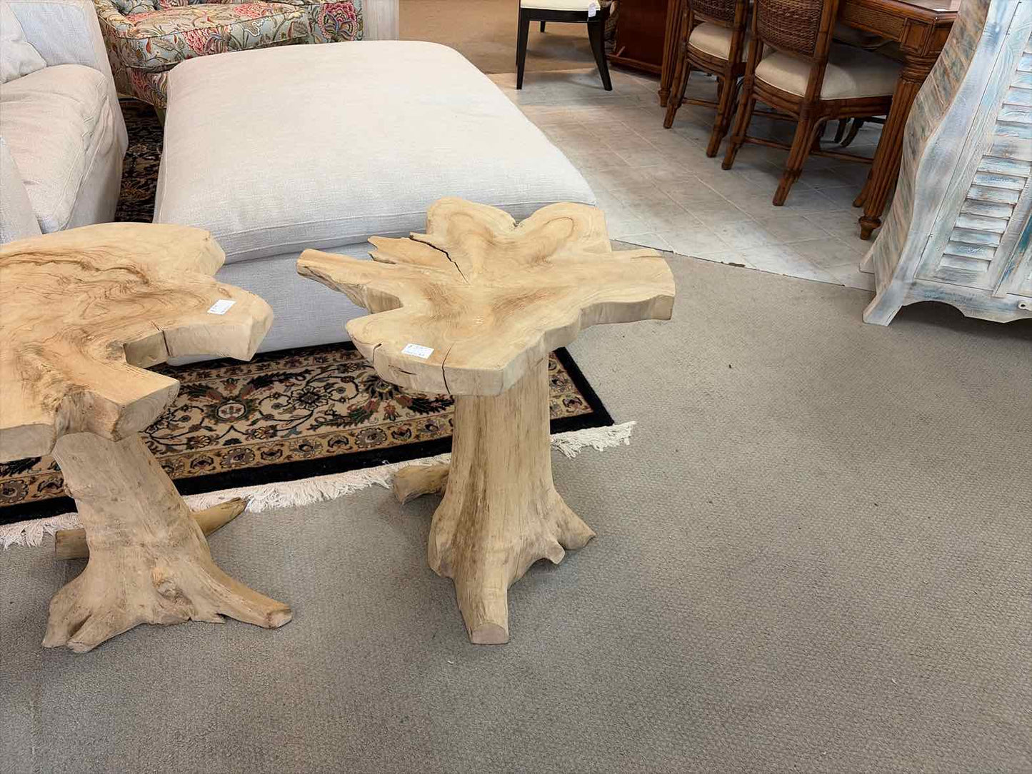 Teak Root Live Edge Side Table – Natural Wood