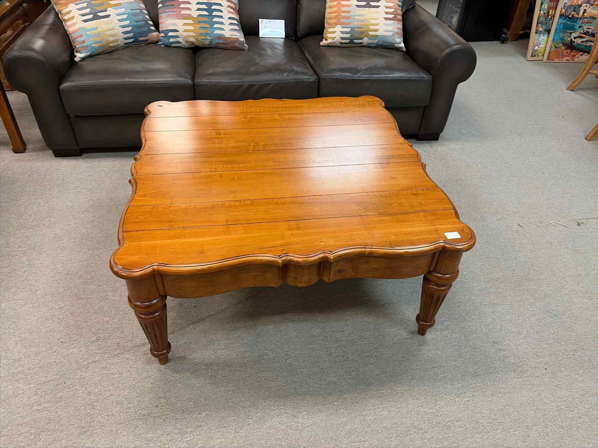 Light Brown Solid Wood Cocktail Table