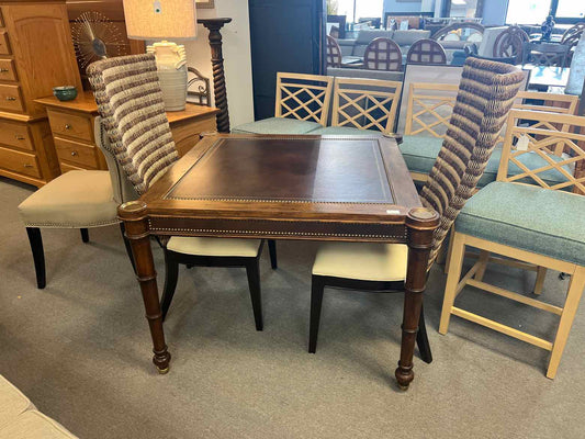 Dark Wood Game Table – Leather Top Insert