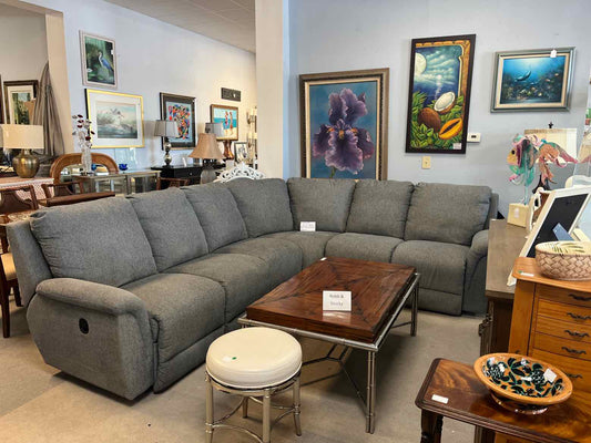 La-Z-Boy Dark Blue Reclining Sectional – Power Comfort Seating