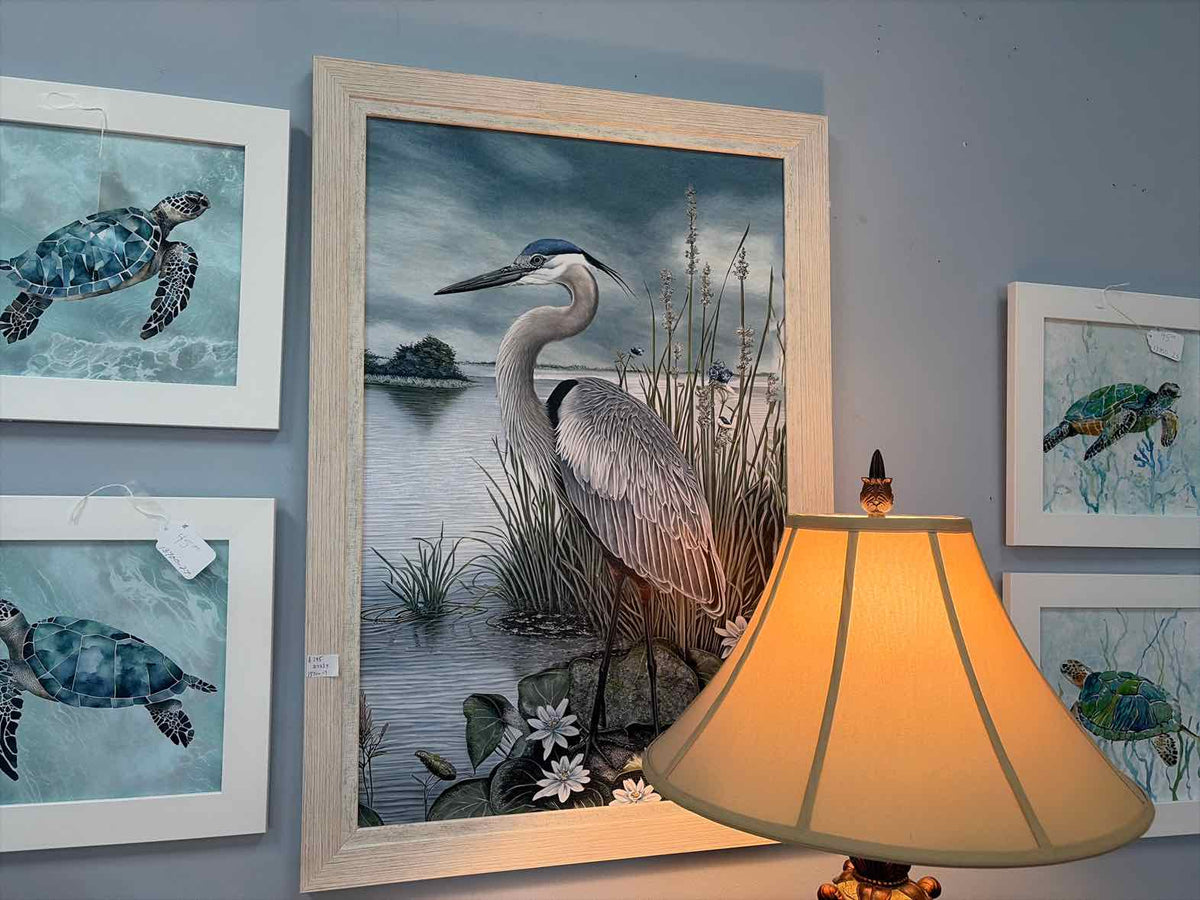 Brand New Great Egret Coastal Water Artwork