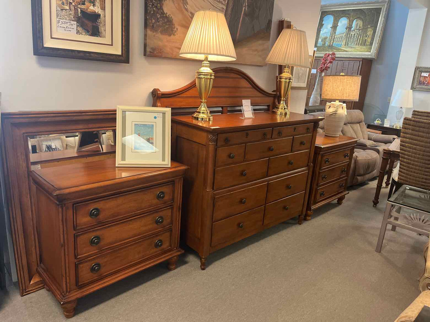 Tommy Bahama Queen Bedroom Set – Bed, Dresser & Nightstands