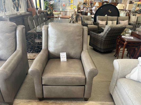 Havertys Gray Leather Power Recliner