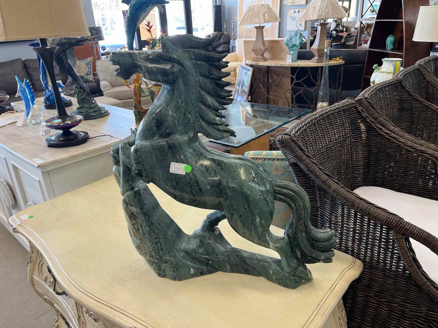 Solid Jade Horse Sculpture