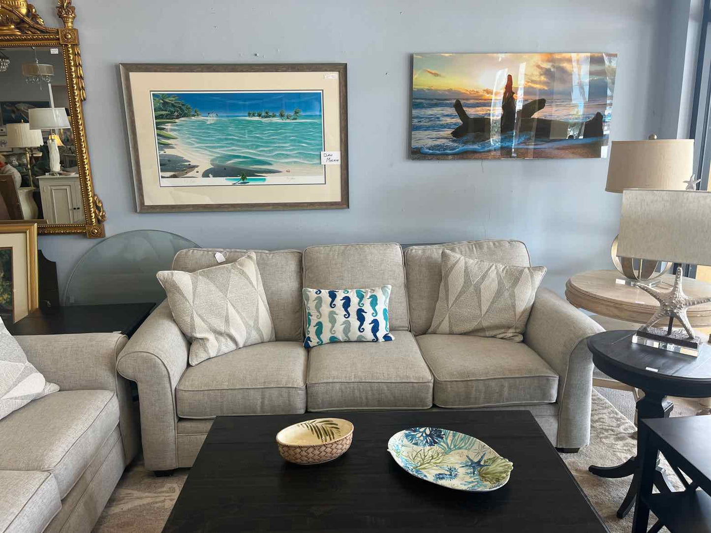 Havertys Gray Sofa – Living Room Couch